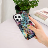 iPhone 15 Pro Selvlysende Fleksibel Bagside Cover af Plastik m. Print - Mandala