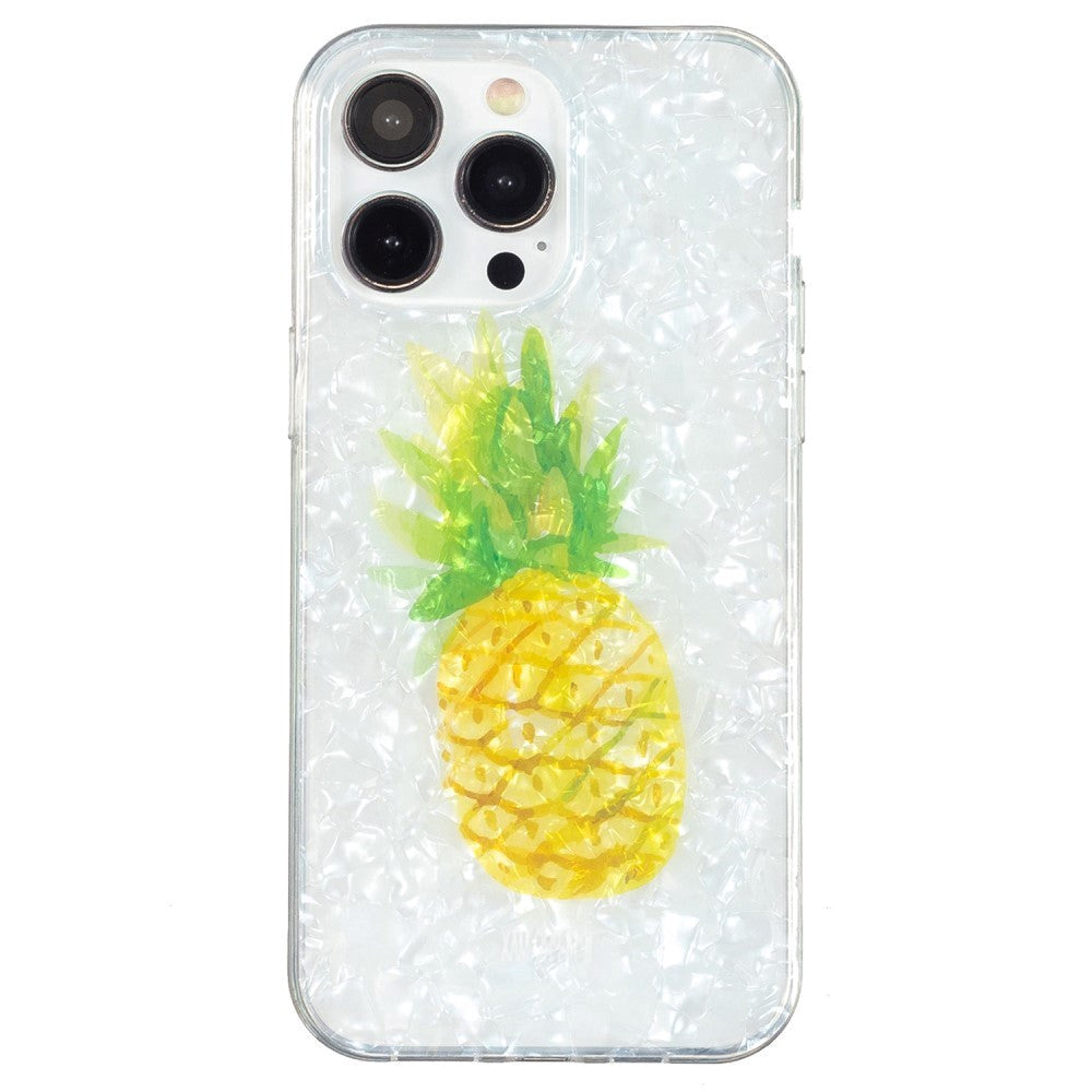 iPhone 15 Pro Fleksibel Plastik Bagside Cover - Ananas