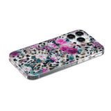 iPhone 15 Pro Fleksibel Plastik Bagside Cover - Leopard og Blomster Mønster