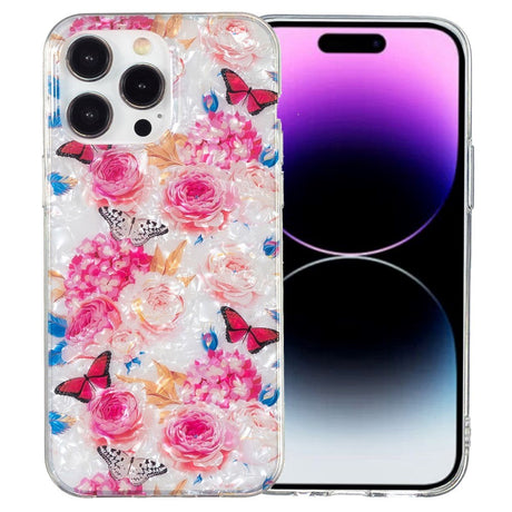 iPhone 15 Pro Fleksibel Plastik Bagside Cover - Farverig m. Blomster