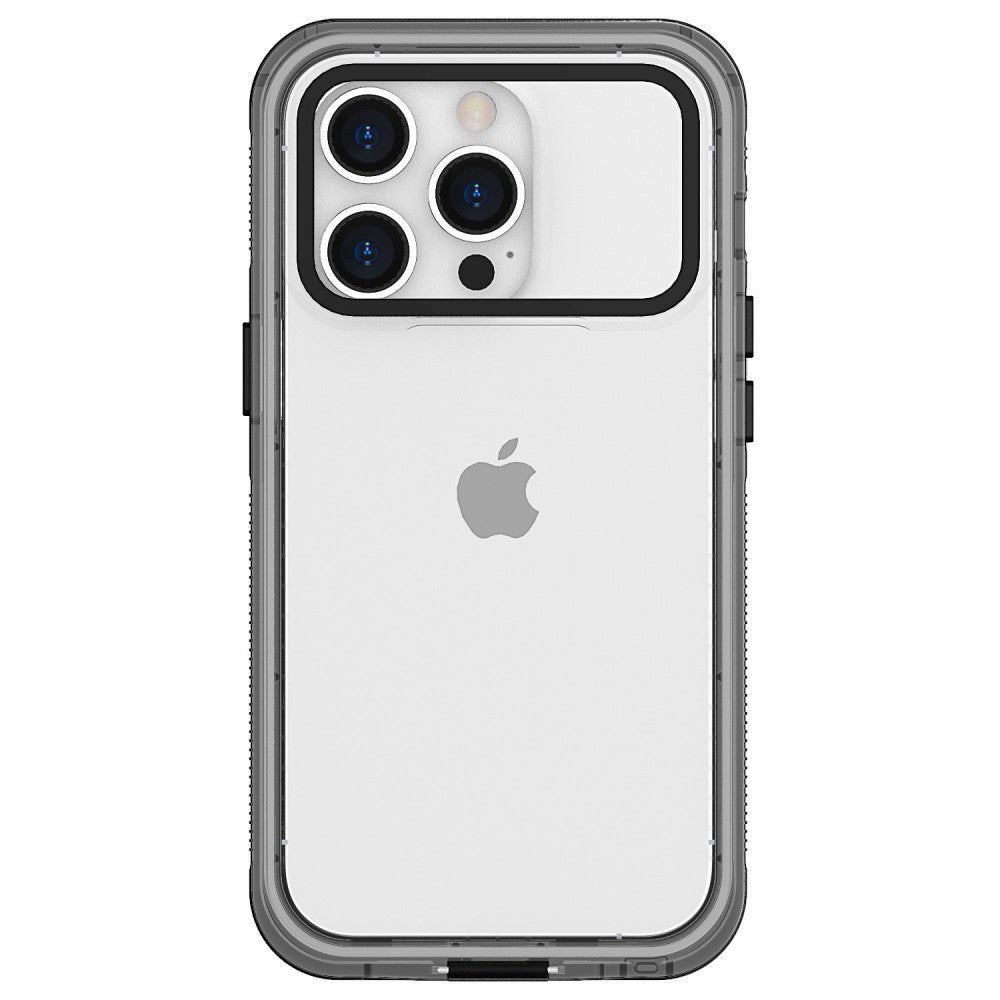 iPhone 15 Pro Vandtæt Håndværker Cover - Gennemsigtig / Sort