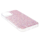 iPhone 15 Glitter Bagside Cover - Lyserød