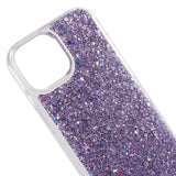 iPhone 15 Glitter Bagside Cover - Lilla