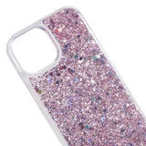 iPhone 15 Plus Glitter Bagside Cover - Lyserød