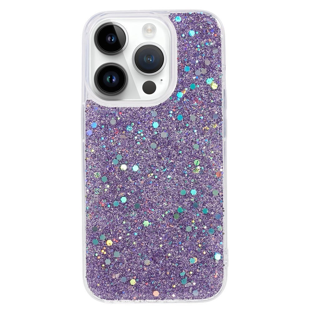 iPhone 15 Pro Glimmer Bagside Cover - Lilla