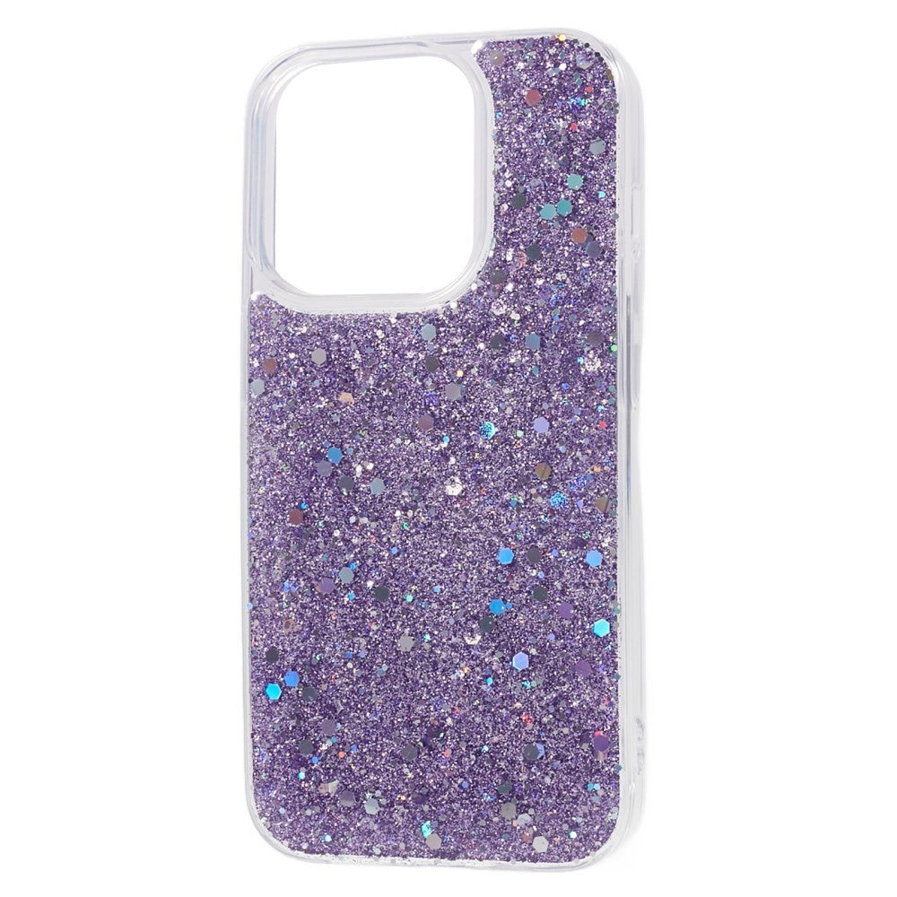 iPhone 15 Pro Glimmer Bagside Cover - Lilla