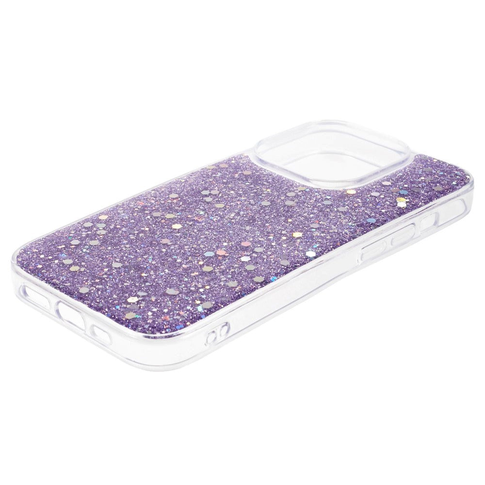 iPhone 15 Pro Glimmer Bagside Cover - Lilla