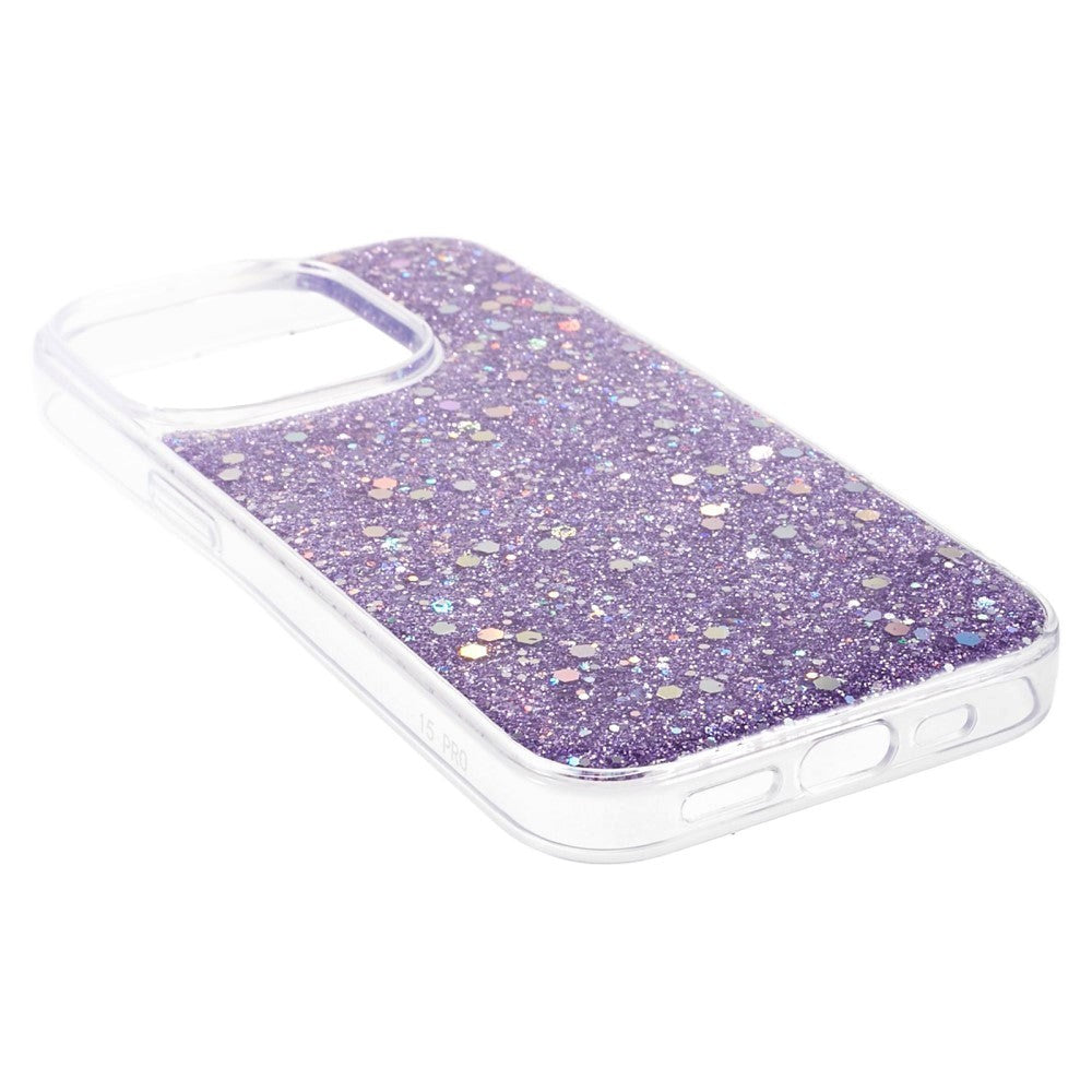 iPhone 15 Pro Glimmer Bagside Cover - Lilla