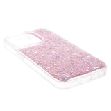 iPhone 15 Pro Glitter Bagside Cover - Lyserød