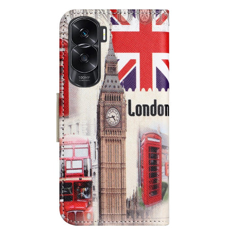 Honor 90 Lite Læder Flip Cover m. Pung & Ståfunktion - London Big Ben