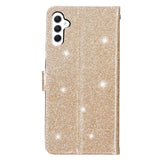 Samsung Galaxy S23 FE Læder Flip Cover m. Pung & Strop - Glimmer - Guld