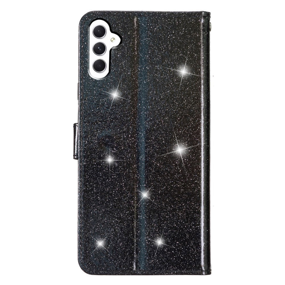 Samsung Galaxy A25 (5G) Læder Flip Cover m. Pung & Strop - Glimmer - Sort