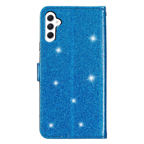 Samsung Galaxy A25 (5G) Læder Flip Cover m. Pung & Strop - Glimmer - Blå