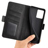 EIDERWOOD Motorola Moto G14 Blankt Læder Flip Cover m. Pung & Ståfunktion - Sort