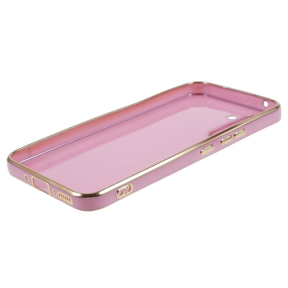 Samsung Galaxy A25 (5G) Fleksibelt Plastik Bagside Cover m. Guld Kant - Lilla