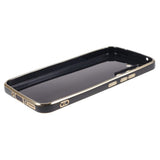 Samsung Galaxy S23 FE Fleksibelt Plastik Bagside Cover m. Guld Kant - Sort