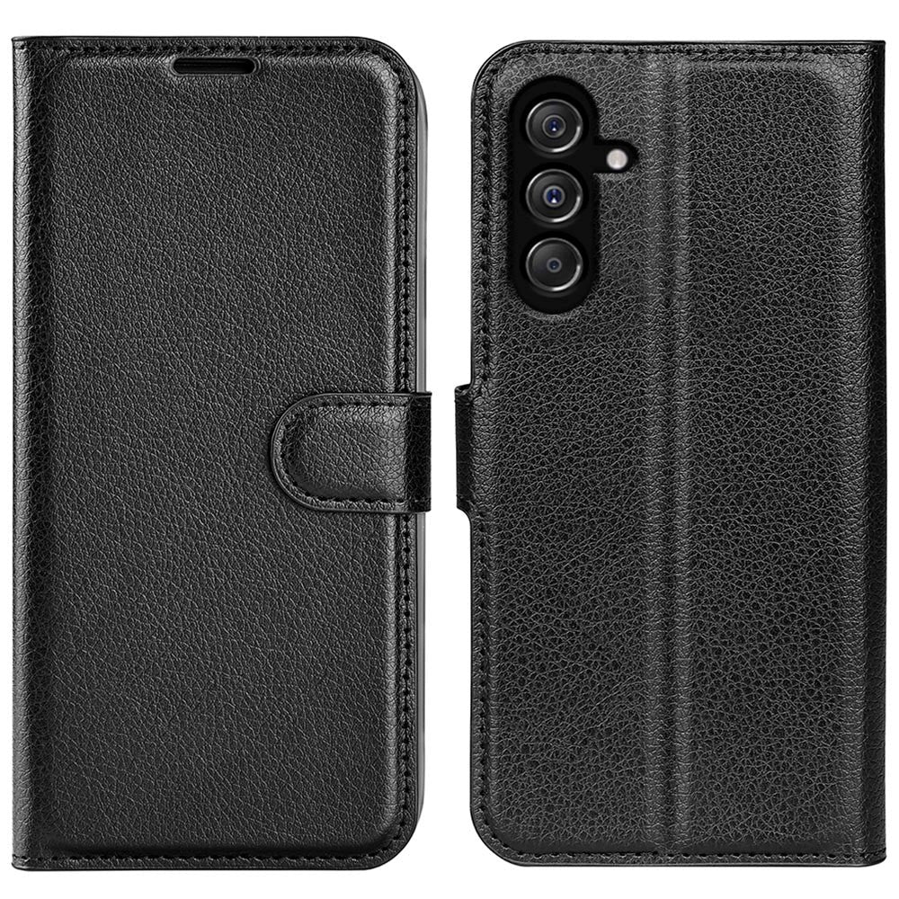 Samsung Galaxy M34 (5G) / F34 (5G) Litchi Læder Flip Cover m. Pung - Sort