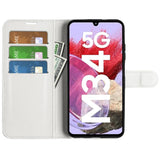 Samsung Galaxy M34 (5G) / F34 (5G) Litchi Læder Flip Cover m. Pung - Hvid