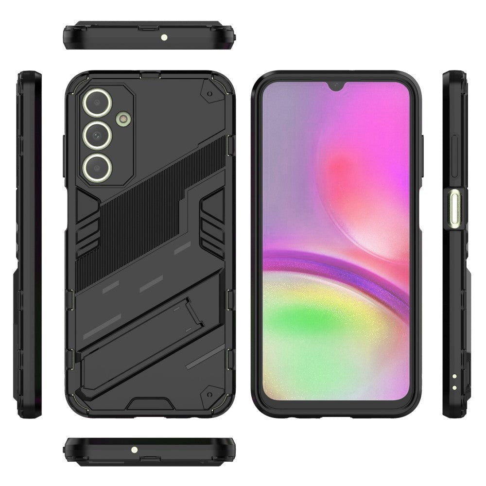 Samsung Galaxy A25 (5G) Hybrid Håndværker Bagside Cover m. Kickstand - Sort