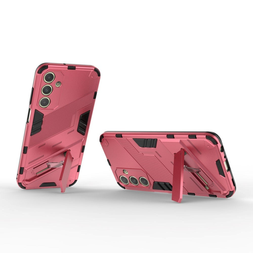 Samsung Galaxy A25 (5G) Hybrid Håndværker Bagside Cover m. Kickstand - Lyserød