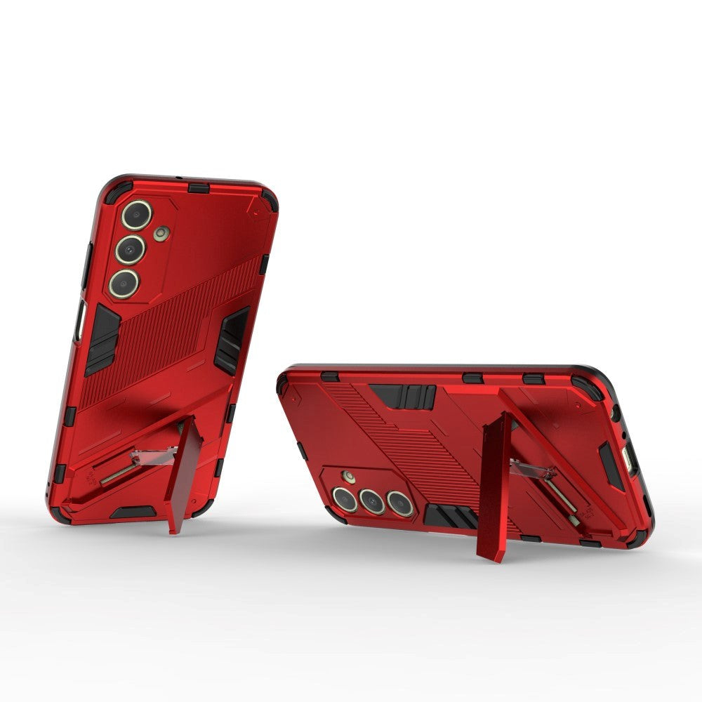 Samsung Galaxy A25 (5G) Hybrid Håndværker Bagside Cover m. Kickstand - Rød