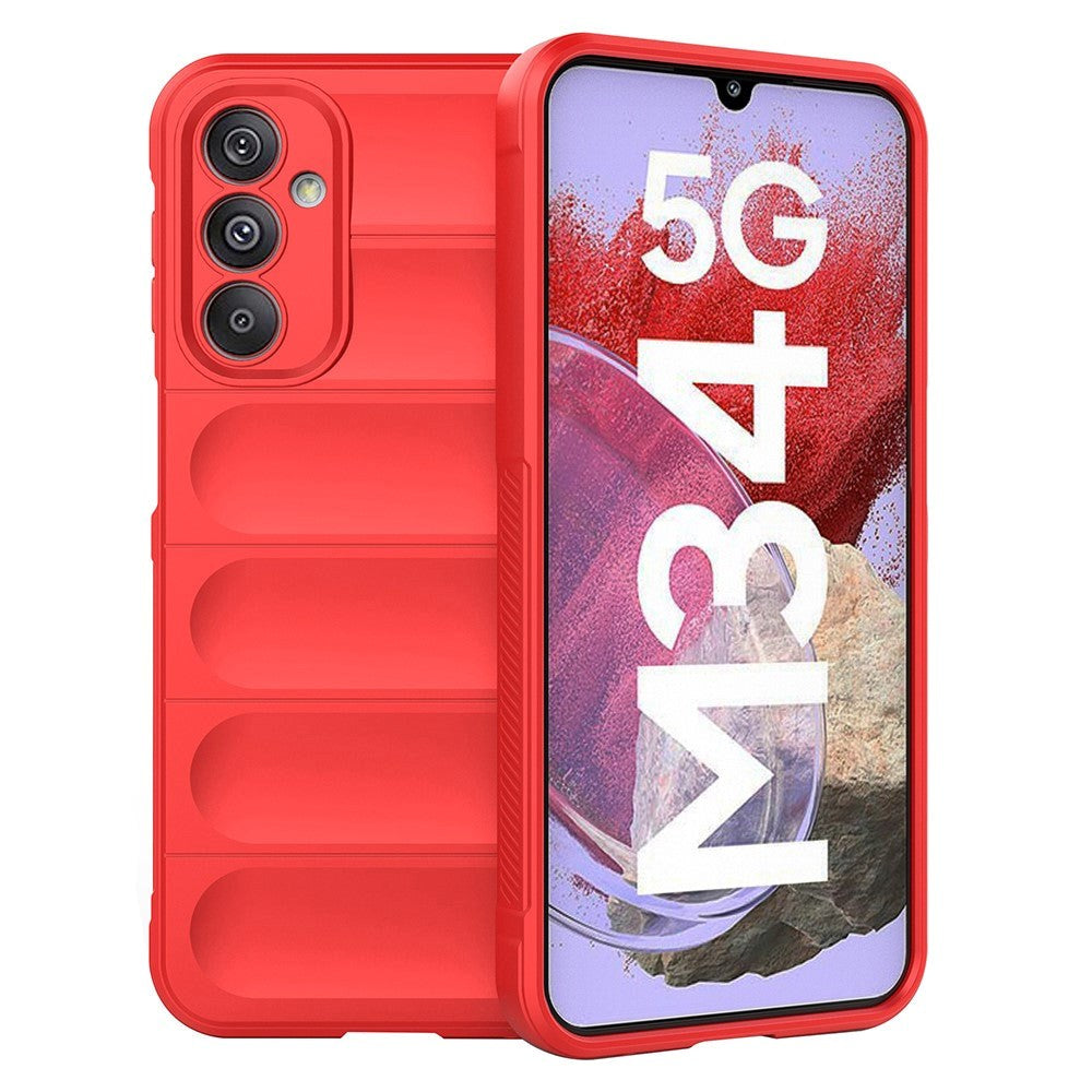 Samsung Galaxy M34 (5G) / F34 (5G) Fleksibelt Plastik Bagside Cover - Rød