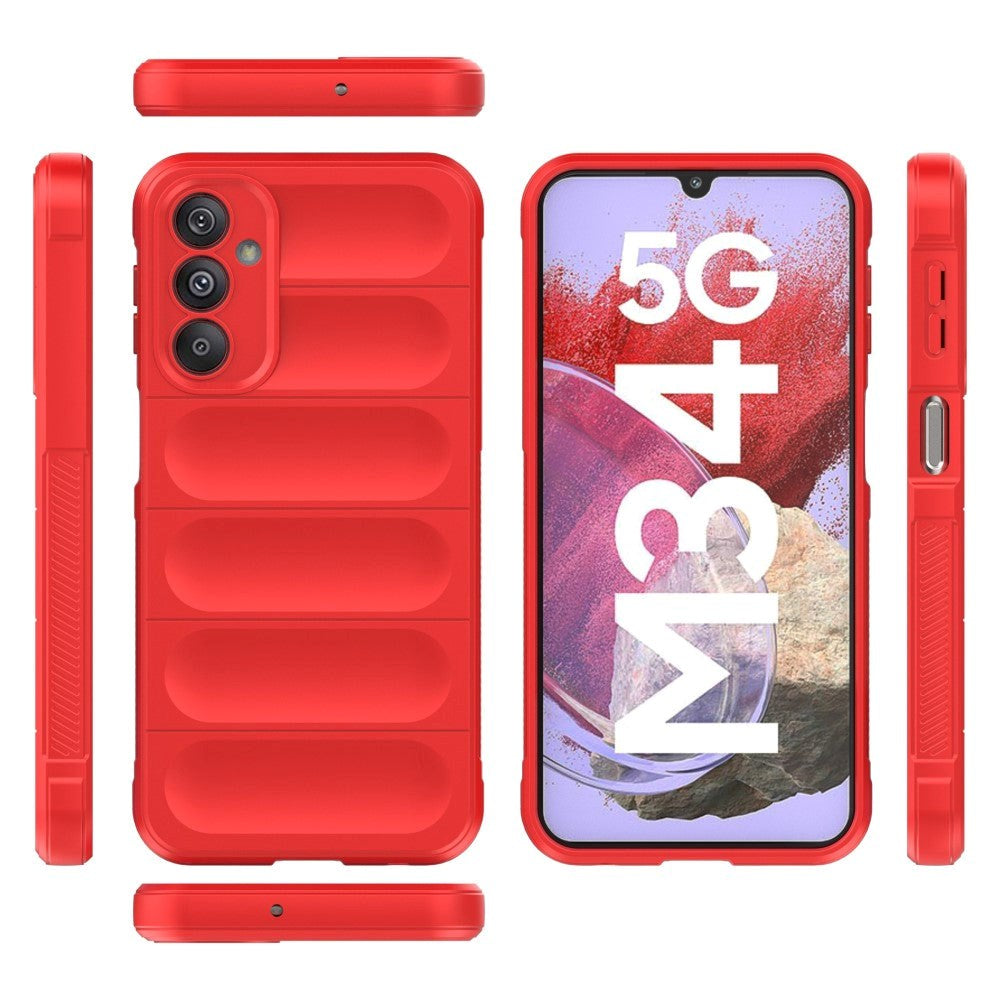 Samsung Galaxy M34 (5G) / F34 (5G) Fleksibelt Plastik Bagside Cover - Rød