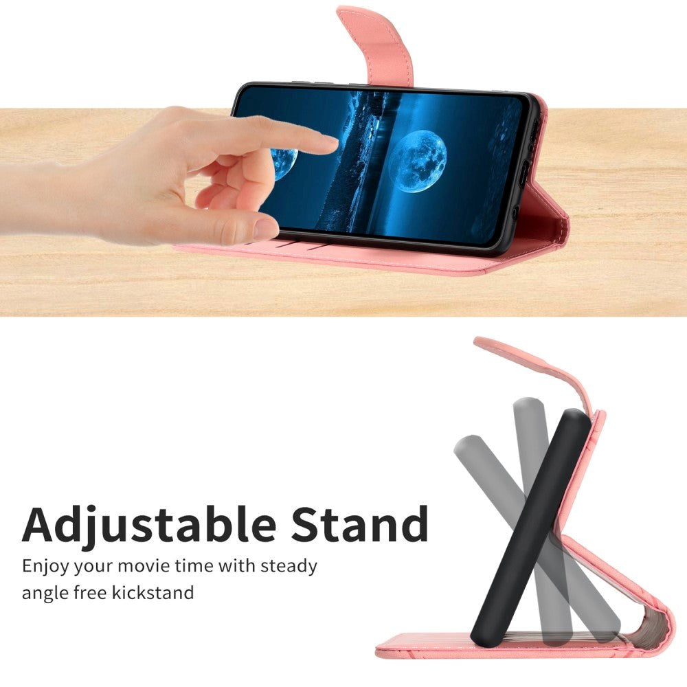 Realme 11 5G Mønstret Læder Flip Cover m. Pung & Strop - Lyserød