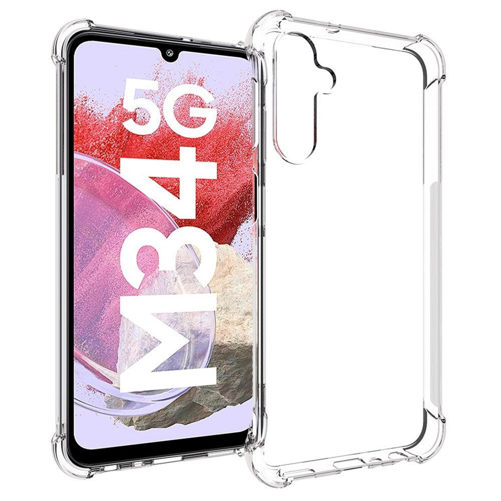 Samsung Galaxy M34 (5G) / F34 (5G) Drop-Proof Fleksibelt Plastik Bagside Cover - Gennemsigtig