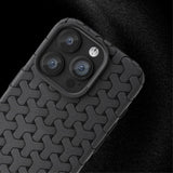 iPhone 15 Pro Fleksibelt Plastik Bagside Cover - Flettet Tekstur - Lilla