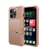 iPhone 15 Pro Hybrid Bagside Cover m. Pung - Rose Gold