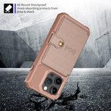 iPhone 15 Pro Hybrid Bagside Cover m. Pung - Rose Gold