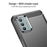 Nokia G42 Brushed Carbon Fiber Bagside Cover - Sort