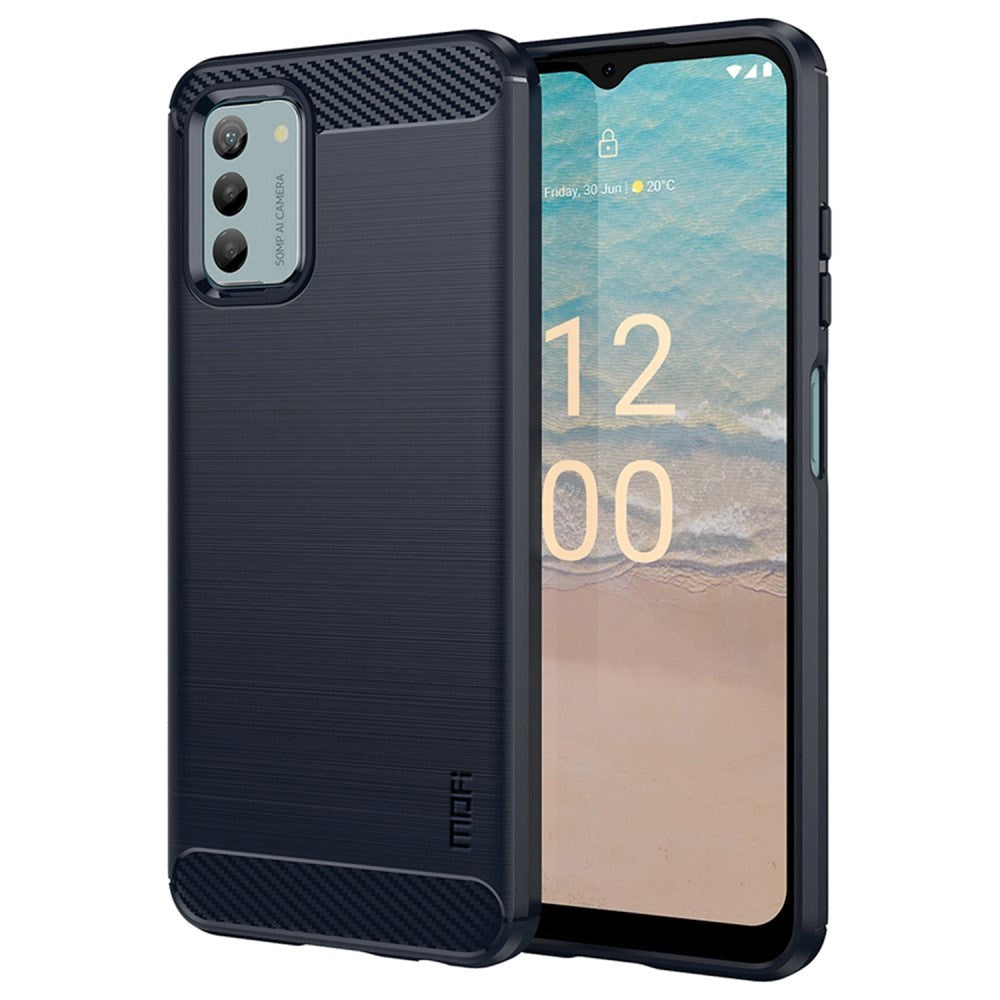 Nokia G42 Brushed Carbon Fiber Bagside Cover - Blå