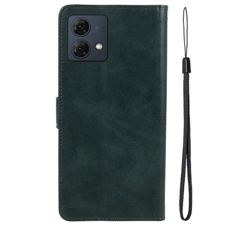 Motorola Moto G84 Læder Flip Cover m. Pung & Strop - Grøn