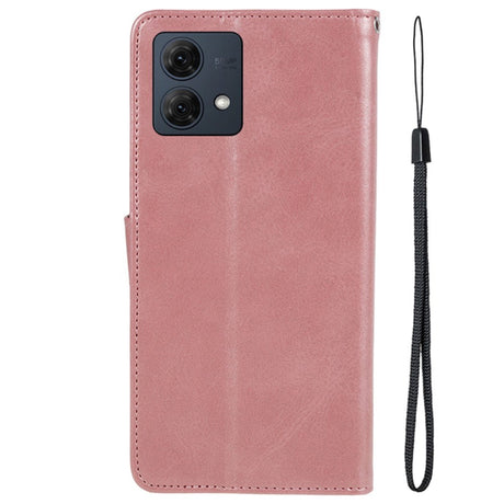 Motorola Moto G84 Læder Flip Cover m. Pung & Strop - Rose Gold