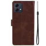 Motorola Moto G84 Læder Flip Cover m. Pung & Strop - Brun