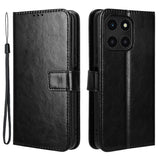Honor X6a - EIDERWOOD Kunstlæder Flip Cover m. Strop - Sort