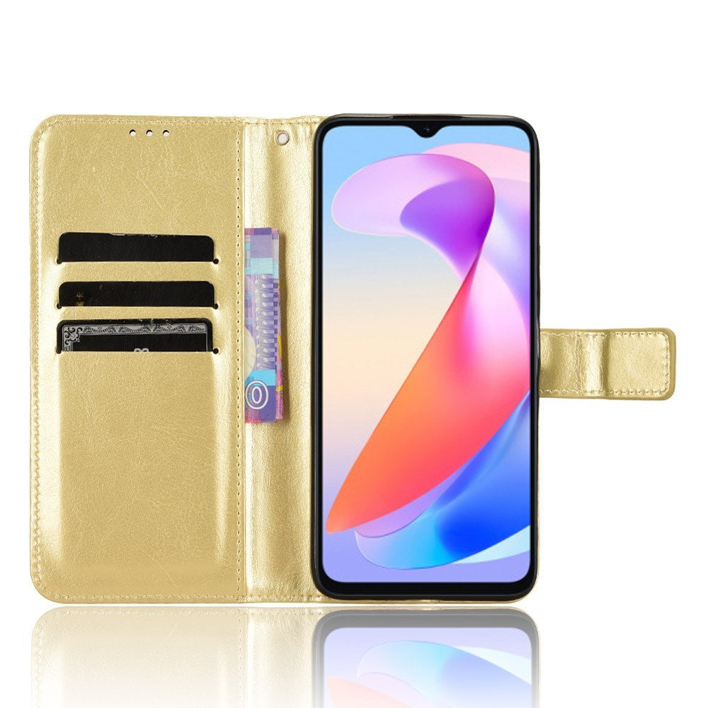 Honor X6a - EIDERWOOD Kunstlæder Flip Cover m. Strop - Guld