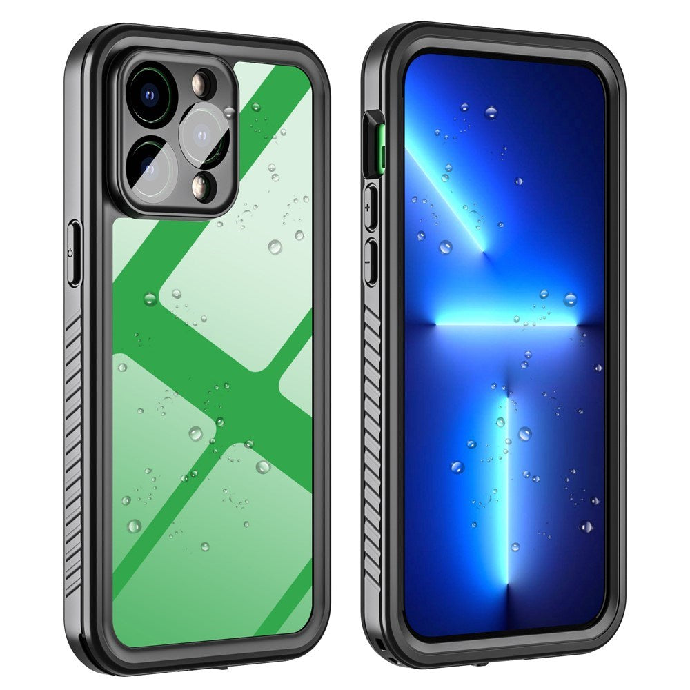 iPhone 14 Pro Max IP68 Støv- & Vandtæt Case - Gennemsigtig / Sort