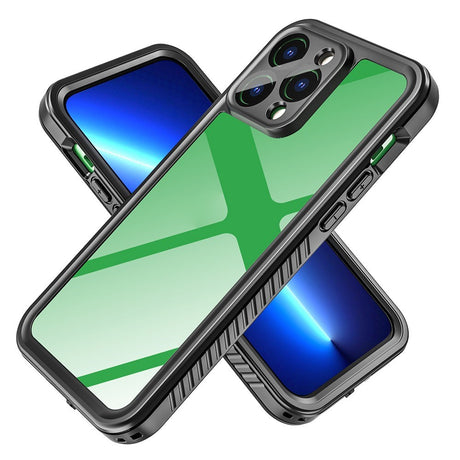 iPhone 14 Pro Max IP68 Støv- & Vandtæt Case - Gennemsigtig / Sort