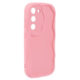 Samsung Galaxy S22 Fleksibelt Plastik Bagside Cover m. Bølget Kanter - Pink