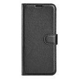 Xiaomi 13T / 13T Pro Litchi Læder Flip Cover m. Pung - Sort