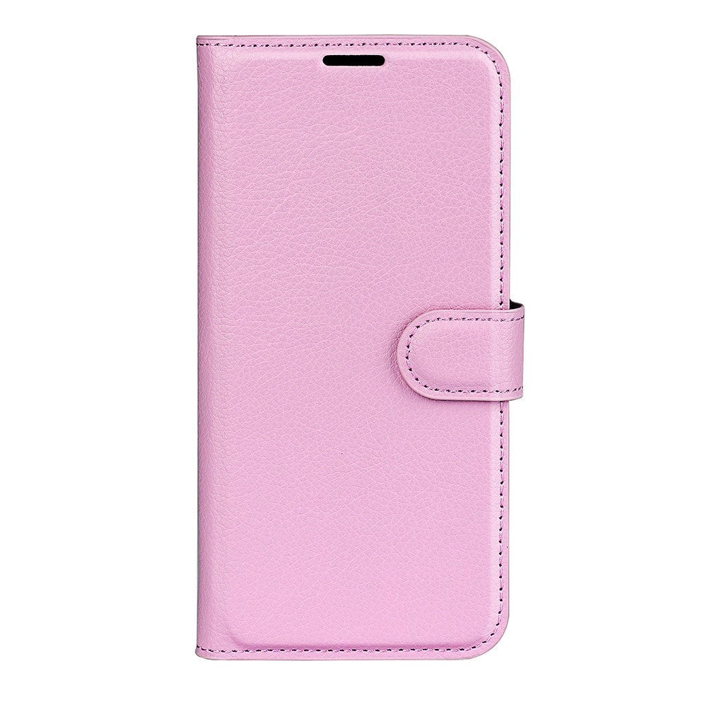 Xiaomi 13T / 13T Pro Litchi Læder Flip Cover m. Pung - Lyserød