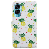 Honor 90 Lite Kunstlæder Flip Cover m. Pung og Strop - Ananas