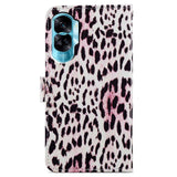 Honor 90 Lite Kunstlæder Flip Cover m. Pung og Strop - Leopard