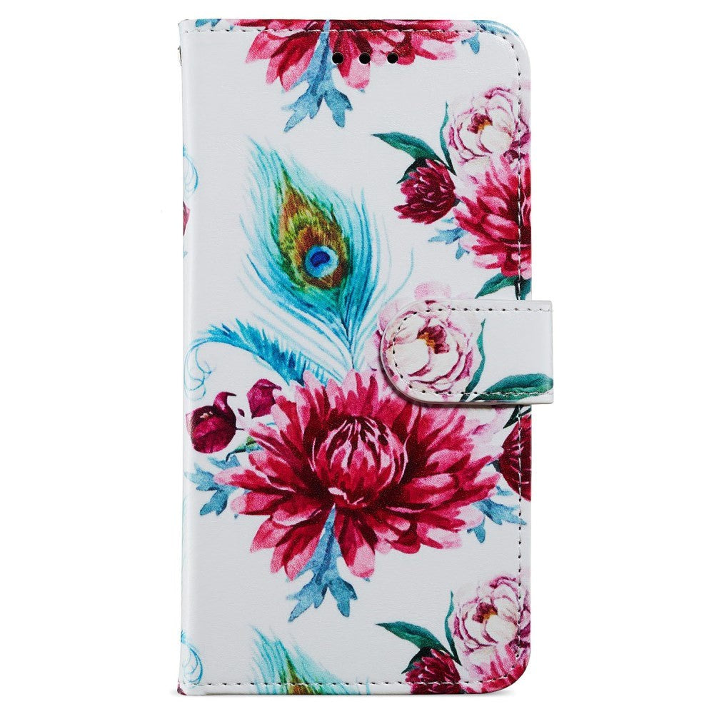 Honor 90 Lite Kunstlæder Flip Cover m. Pung og Strop - Blomster