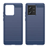 Motorola Edge 40 Neo Brushed Carbon Plastik Bagside Cover - Blå
