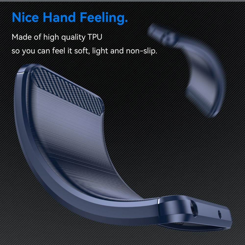Motorola Edge 40 Neo Brushed Carbon Plastik Bagside Cover - Blå