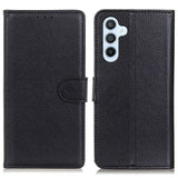 Samsung Galaxy A05s Litchi Læder Flip Cover m. Pung - Sort